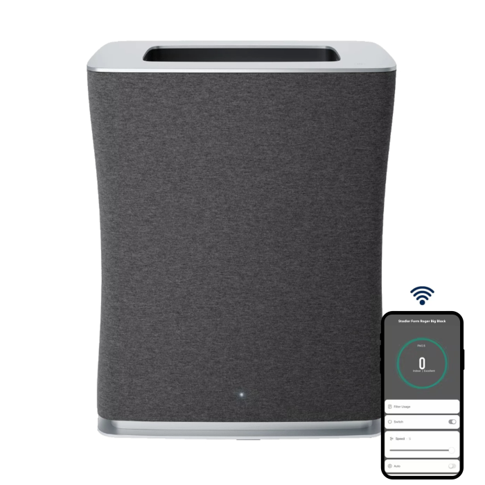Stadler Form Roger Big Black Air Purifier with Particle and Activated Carbon Filter - Large Room - 62 m² main product photo