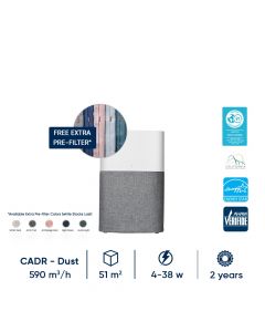 Blueair Blue 3610 Air Purifier with Particle + Carbon Filter (FREE EXTRA Pre-filter)