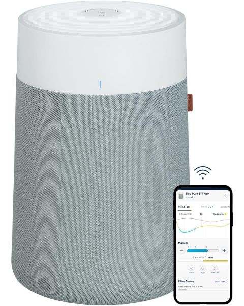 Blueair Blue Pure Max 3450i Air Purifier with Particle + Carbon Filter - Medium Room - 43 m²