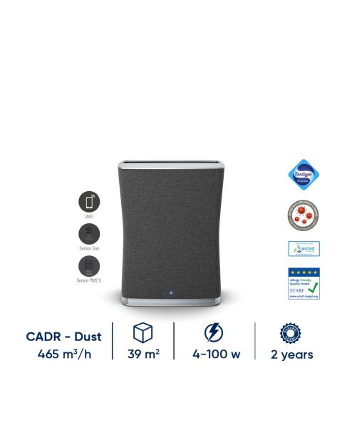 Stadler Form Roger Black Air Purifier with Particle and Activated Carbon Filter