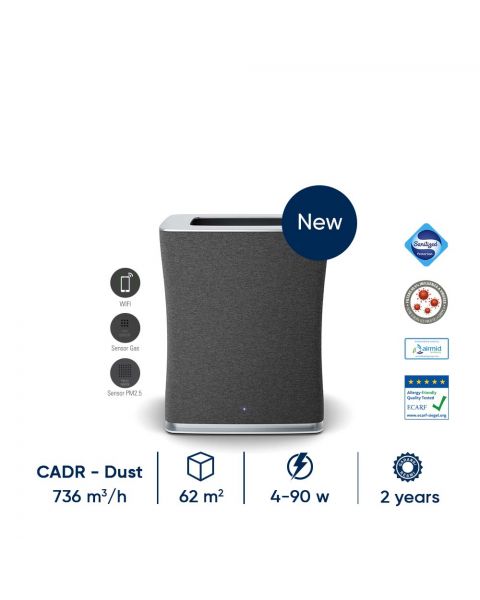 Stadler Form Roger Big Black Air Purifier with Particle and Activated Carbon Filter 