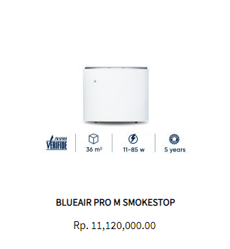 Blueair Air Purifier Pro M Smokestop